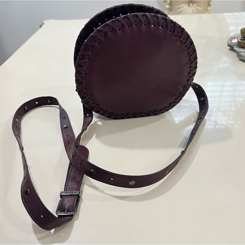 Sam Edelman Circus Deep Purple Whip Stitch Studded Crossbody Bag